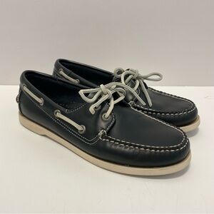 L.L. Bean Women’s Navy Leather Boat Shoes Loafers Size 8